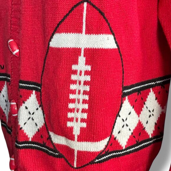 90s Ohio State Buckeyes Collegiate Football Button Knit Cardigan Sweater Medium - Picture 6 of 14